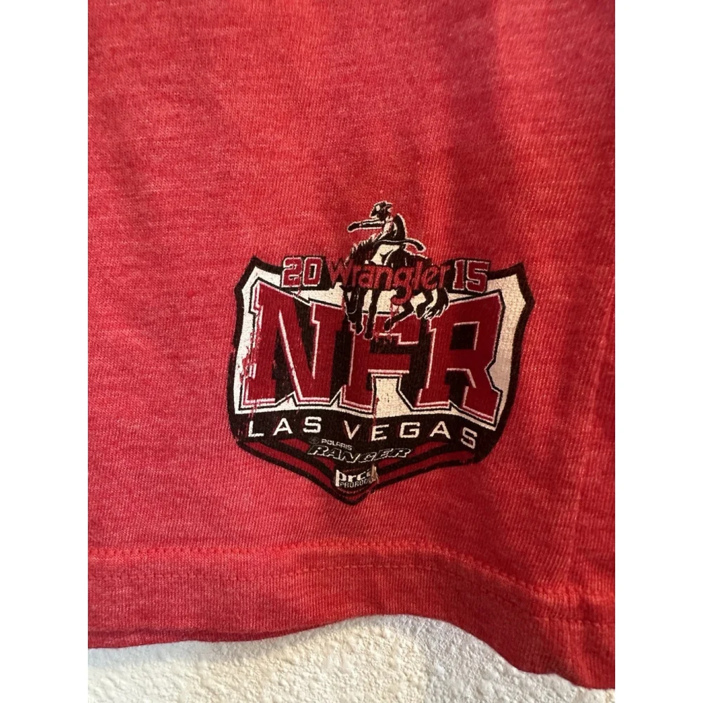 ProRodeo Gear NFR Tee Shirt Girls L Red National Finals Rodeo Vegas 2015 PRCA